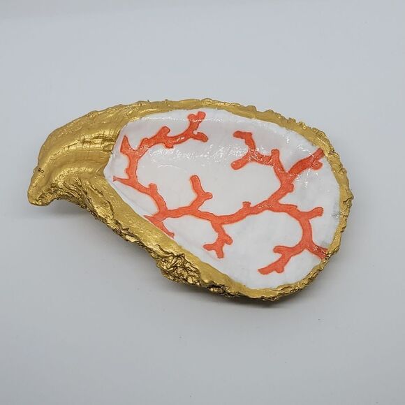 Coral Oystershell ring holder/ trinket tray - Picture 1 of 6